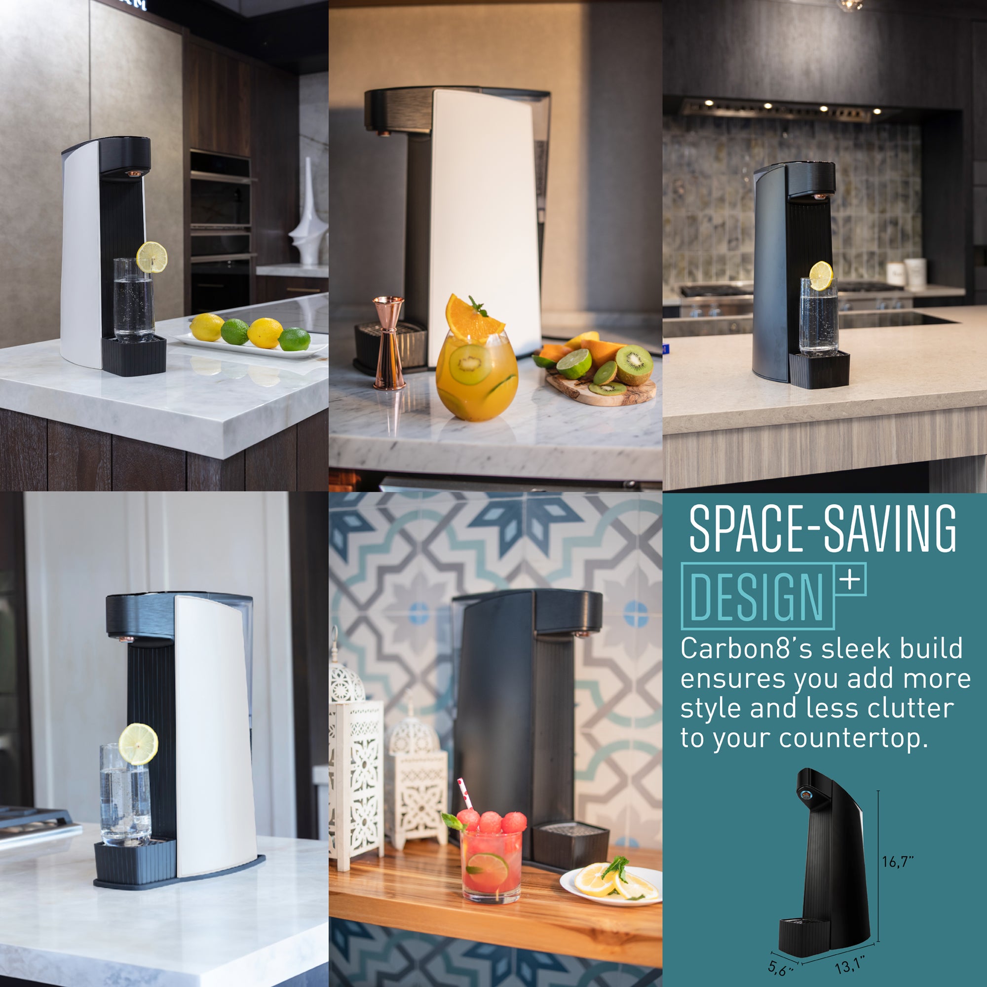 Carbon8 - One Touch Sparkling Water Maker + Filter & Lemon8